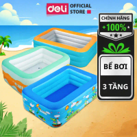 [VHL x DELI] Bể Bơi Cho Bé 3 Tầng Thành Cao Deli Hồ Bơi Cho Bé Gấp Gọn Chất Liệu An Toàn Chống Trượt