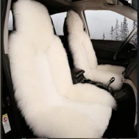 5 seat Keep warm Australian wool long plush fur seat coverFor Nissan Almera For Ford Focus 2 ( Front + Rear )