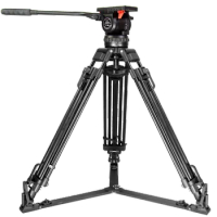 V80 Professional Camera Teleprompter Tripod Carbon Fiber Tripod with Carry Bag for Video Shooting single handle