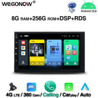 360 camera DSP 7" IPS Android 13.0 8 Core 8GB+256GB Carplay Car DVD Player GPS map Radio 4G LTE wifi BT5.0 For universal radio