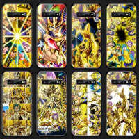 anime Saint Seiya Phone Case Tempered Glass For Samsung S20 21 30 Plus ultra S7 S8 S9 S10E Plus Note 8 9 10 Plus A7 2018