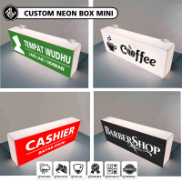 Neon Box Akrilik Custom 1 sisi – Signage Akrilik LED Premium Full Nyala, Siap Pasang