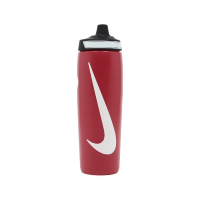 【NIKE 耐吉】水壺 Refuel Water Bottle 24 oz 紅 白 可擠壓 單車 運動水壺(N100766669-224)