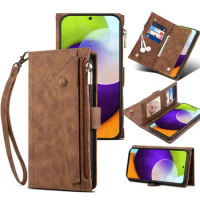 Wallet Hand Bag Case For Samsung Galaxy A12 5G A52 4G Multifunction Flip Leather Cover For A12 A32 A42 M42 Fundas