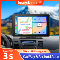 7" 4K ADAS Dash Cam Wireless CarPlay &amp; Android Auto Dashboard Car DVR With WiFi GPS Navigation Night Vision 24h Park Monitor