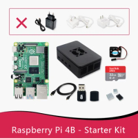 Raspberry Pi 4 Starter Kit (Case+Fan+SD Card+Power Supply+Micro Cable) Pi 4B Board RAM 1GB 2GB 4GB 8GB Faster Than 3B+