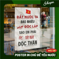 Decal dán kính trang trí 30 tháng 4 Việt Nam Sticker dán kính chống nước Chủ Đề Yêu Nước Việt Nam