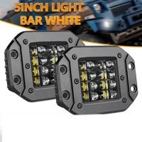5 Inch 40W Flush Mount LED Work Light Bar for Car Truck Offroad Boat 4WD ATV Spot Beam LED Pods Driving Fog Light Lenses 12V 24V
