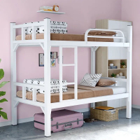 Double Layer Bunk Bed Double Decker Bed Upper and Lower Bunk Iron Bed Double Staff Dormitory Bunk Bed Worker School Shelf Height Iro Sale