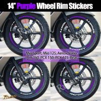 Pelekat Rim Roda Ungu 14 Inch, Serasi dengan Mio Sport, Mio 125, Aerox, Vario, PCX 160, PCX 150, PCX