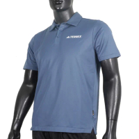 【adidas 愛迪達】Basic Polo 男 POLO衫 短袖 上衣 戶外 運動 訓練 休閒 吸濕排汗 藍(IS0296)