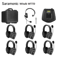 Saramonic Witalk WT7D Full Duplex Wireless Intercom Headset System Marine Communication Headset Boat Coaches Teamwork Microphone