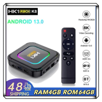 สุดยอดกล่องแอนดรอยด์ทีวี 8K รุ่นใหม่ปี 2024 Android TV Box HK1 RBOX K8 แรม4GB/64GB Amlogic ใหม่ RK35