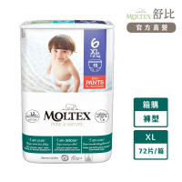 【MOLTEX舒比】褲型無慮拉拉褲XL-18片x4包-箱購(歐洲原裝進口嬰兒紙尿褲)