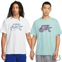 Nike 男裝 短袖上衣 純棉 中磅 白/藍 FD1297-100/FD1297-309