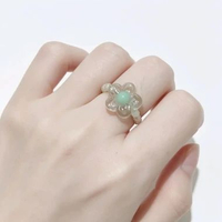 Cincin Manik Bunga Daisy / Cincin Manik ala Korea / Cincin Kpop Viral Murah Kekinian Bisa COD Mint
