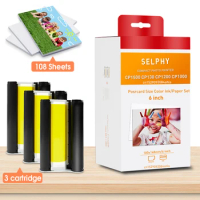 3 inch/6 inch Photo Paper Cartridge KP108IN Compatible Canon Selphy CP1300 Paper KP-108IN KP36IN for Selphy CP1500 CP1200 CP1000