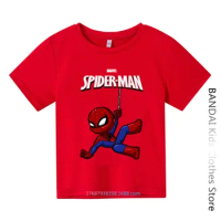 Marvel Series T-Shirts Spiderman Hulk T Shirt Venom Iron Man T-Shirt Boys Tshirt Cartoon Girls Tops Pop Children's Clothing Set