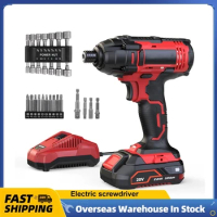 20V Cordless Impact Drill Screwdriver Set 2800RPM Impact Driver with 180Nm 1/4-inch Quick Change Hex Chuck 28 Impact Driver Bits