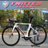 TWITTER Thunder RS-24S Fully concealed inner cable routing Aero Breaking Carbon Fiber Road Bicycle Hydraulic Oil Disc Brake bike