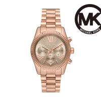 【Michael Kors 官方直營】Lexington 沉穩奢華羅馬時尚女錶 玫瑰金不鏽鋼鍊帶 手錶 38MM MK7217