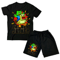 (BISA COD)setelan kaos anak -celana pendek usia 3-12 tahun-motif/CHICKEN JOCKY/ set baju dan celana 