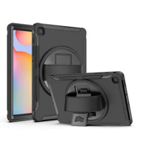 Drop Resistant Case for Samsung Galaxy Tab S6 Lite 2022 SM-P610 P613 P615 P619 Rotary Stand Cover With Hand Strap Pencil Holder