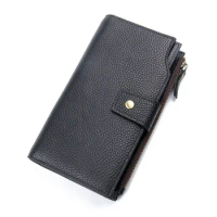 New style men's wallet, high-capacity mobile phone bag, wallet, fashionable business zipper, multi-function wallet