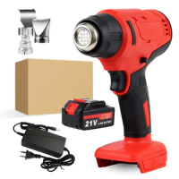 Electric Heat Gun Rechargeable Cordless Industrial Handheld Hot Air Gun with 3 Nozzles for Makita Battery Shrink wrapping Tools
