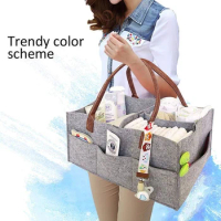 Mommy Bag Tote Baby Diaper Storage Hangbag Baby Stroller Hanging Bag Felt Cloth PU Mummy Tote Bag Large Capacity Mom Storage New