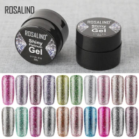 ROSALIND Shiny Platinum Shiny Diamond Gel Nails Art For Manicure Top Base Coat Gel Sparkling Glitter Nail Polish Semi Permanent