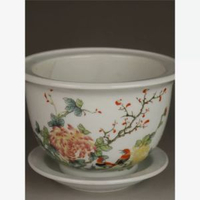 全城热卖 - 粉彩鳥語花香陶瓷花盆多肉菖蒲盆栽盆懷舊花盆仿古懷舊瓷器摆设