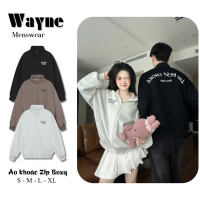 ✹Áo khoác Nỉ, Áo khoác Zip form Boxy Nam Nữ, Nỉ 2 Da 3 màu thiết kế Hot trend Jacket Wayne Menswear