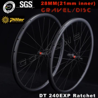 700c Road DT 240 Carbon Wheels Disc Brake Gravel Cyclocross 28mm Width Pillar 1423 Center Lock UCI Approved Bicycle Wheelset