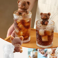 Bear Shape Cube Machine Chocolate Cake Mold Ice Cream Diy Whiskey Cocktail Cold Drink Silicone Molds Household Accessories Tools