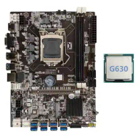 B75 BTC Mining Motherboard+G630 CPU LGA1155 8XPCIE USB Adapter Support 2XDDR3 MSATA B75 USB BTC Miner Motherboard