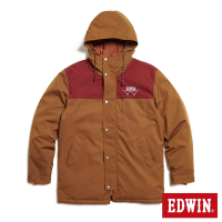 EDWIN 都會羽絨夾克連帽外套-男-黃褐色