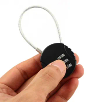 Useful Portable Steel Wire Ball Shaped Hiking 3 Digit Combination Code Lock Trunk Locks Gym Padlock Bicycle Lock