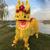FREE shipping Chineses Lion Dance Costume traditional School party cosplay costume Adult size lion costumes