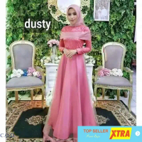 Baju Maxi SYANTIK DUSTY PINK SL Maxi Wanita velvet pink Kekinian Tiktok shop Fashion Muslim Ramadhan