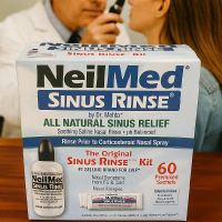 NeilMed Sinus Rinse 60 Sachet Premix - Kit Pengeringan Sinus Semua Alami dengan Rasa Lembut & pH Sei