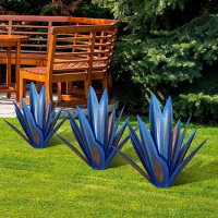 Tequila Rustic Sculpture Metal Agave Plant Home Decor Rustic Hand Painted Metal Agave Garden Ornaments Outdoor