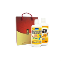 【草本之家】年節春節禮盒、送禮-真固立葡萄糖胺液1000ml+晶氏能葉黃素液(1000ml各1瓶禮盒組)