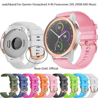 18mm/20mm/22mm Wrist Strap For Garmin Venu Vivoactive 3 Strap Silicone Watch Strap For Garmin Vivoactive 4S 4 Forerunner245 645