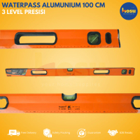Waterpass Aluminium Magnet 100 cm (1 Meter) 3 Level Presisi untuk Pengukuran Horizontal & Vertikal A