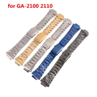 Watch accessories for Casio GA-2100 GM2100 refined steel solid Quick-remove strap unisex