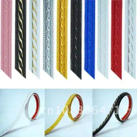 Waterproof Soft PVC Adhesive Skirting Plaster Line 1m Width Wall Sticker For Door Mirror Frame Tv Background Ceiling 12/20mm