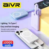 AIVR Power Bank 10000mAh Mini Magnetic Wireless Fast Charge Auto-wake For iPhone 15 14 13 Pro Max Magsafe Powerbank