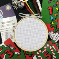 Cross Stitch Advent Calendar Christmas Embroidery Kit Winterand Instructions Colored Threads Needlepoint Kit Beginners Adults