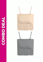 Kiss & Tell 2 Pack Premium Arina Ice Silk Bralette Inner Top Tube in Grey and Nude
